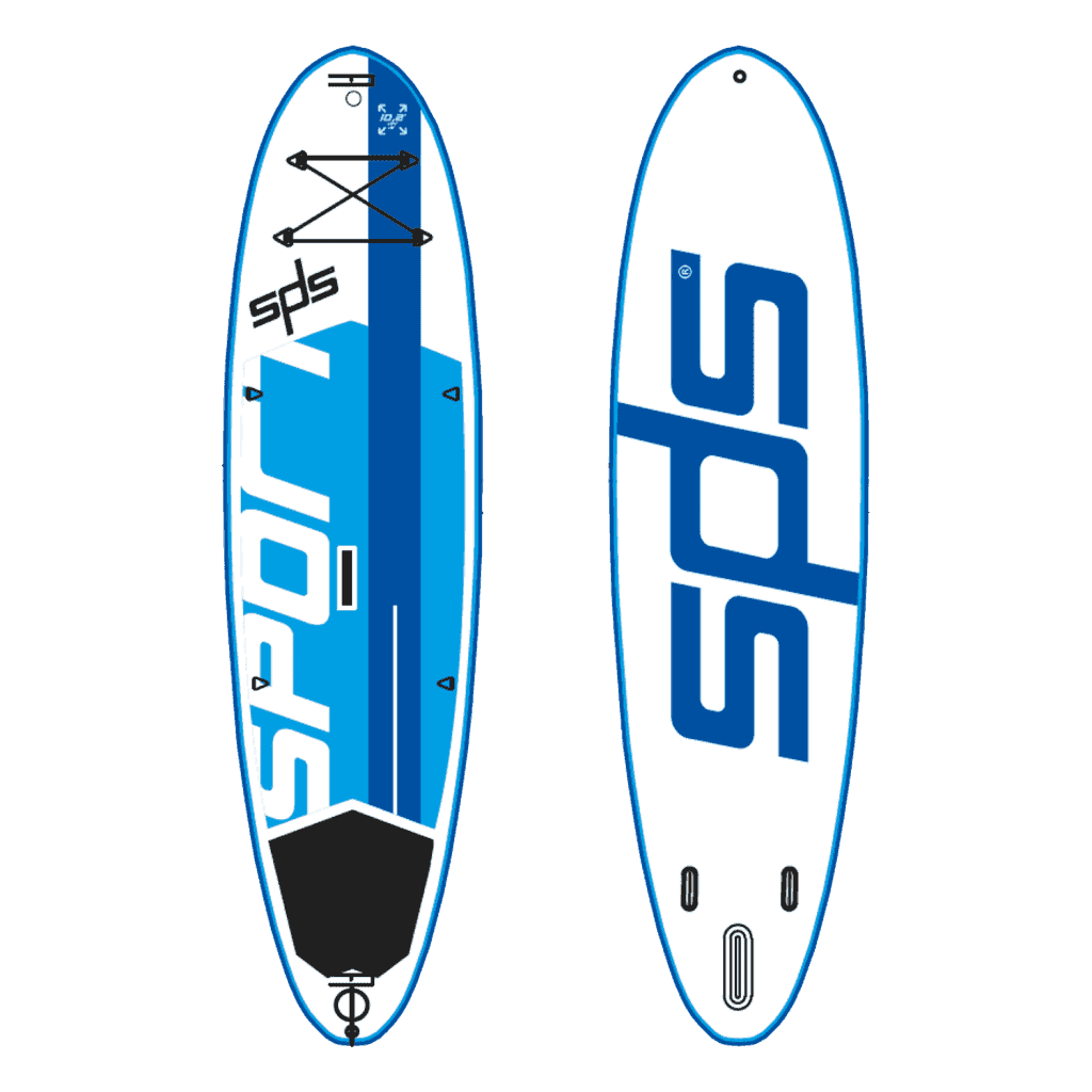  Sport is an inflatable SUP board prepared to support days and days of rentals and classes on the beach.