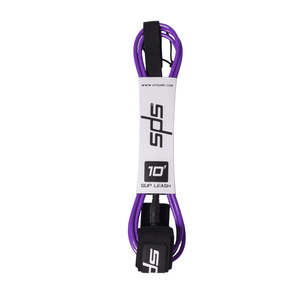 Leash Surf Lila para tus sesiones de olas, resistente y duradero.