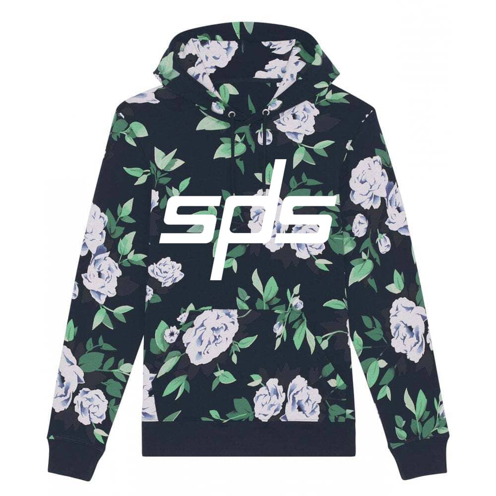 floral sweatshirt with organic sps surf logo