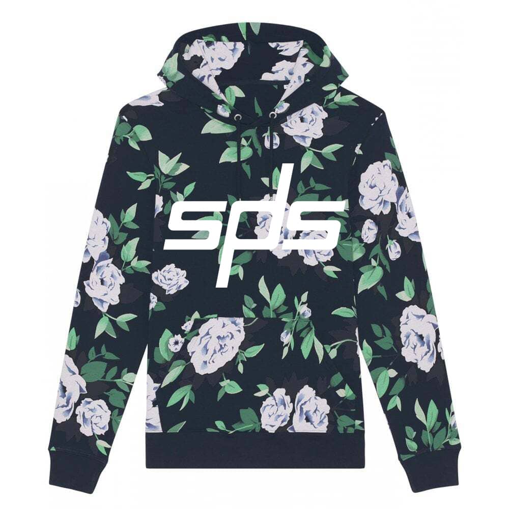 sudadera flores con logo sps surf orgánica